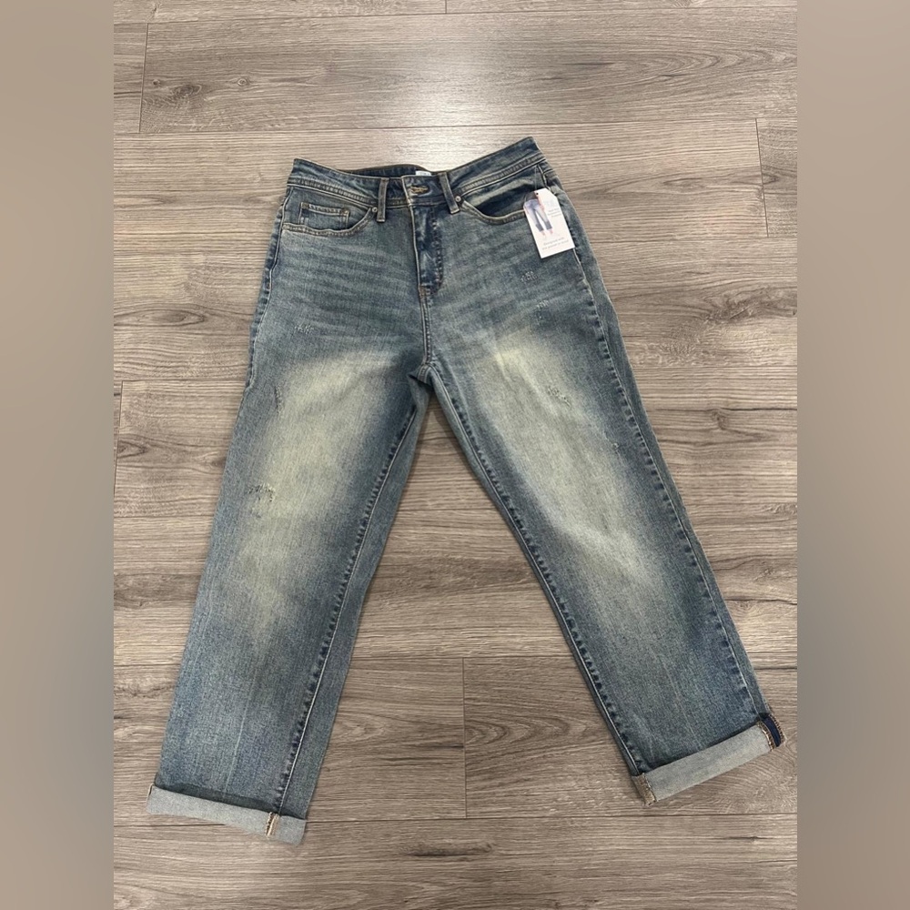 Time and Tru Women's Boyfriend Jeans in Light Blue
